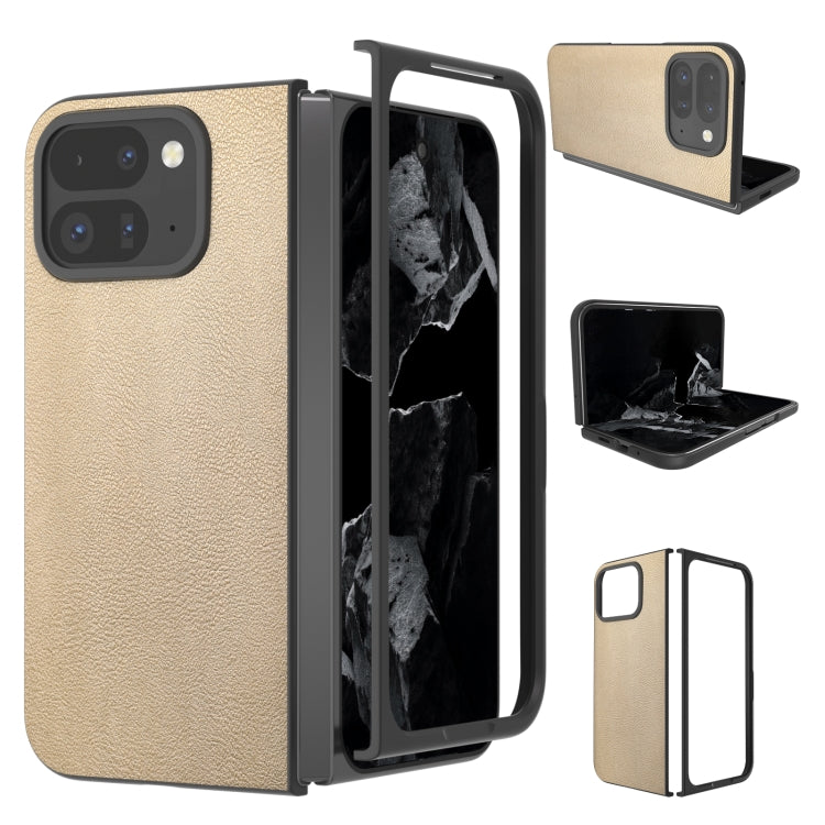For Google Pixel 9 Pro Fold PU Leather Black Frame Full Coverage Phone Case(Gold) - Google Cases by PMC TechLife | Online Shopping South Africa | PMC TechLife | Buy Now Pay Later Mobicred