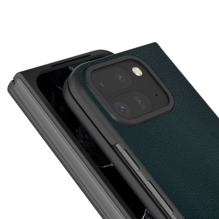 For Google Pixel 9 Pro Fold PU Leather Black Frame Full Coverage Phone Case(Green) - Google Cases by PMC Jewellery | Online Shopping South Africa | PMC Jewellery | Buy Now Pay Later Mobicred