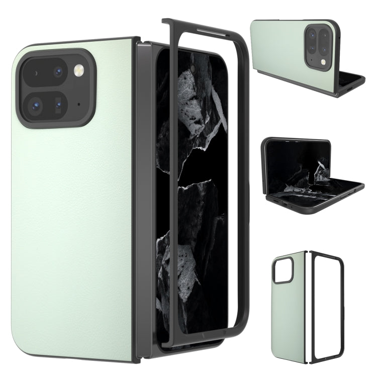 For Google Pixel 9 Pro Fold PU Leather Black Frame Full Coverage Phone Case(Light Green) - free shipping - PMC TechLife - Order now!