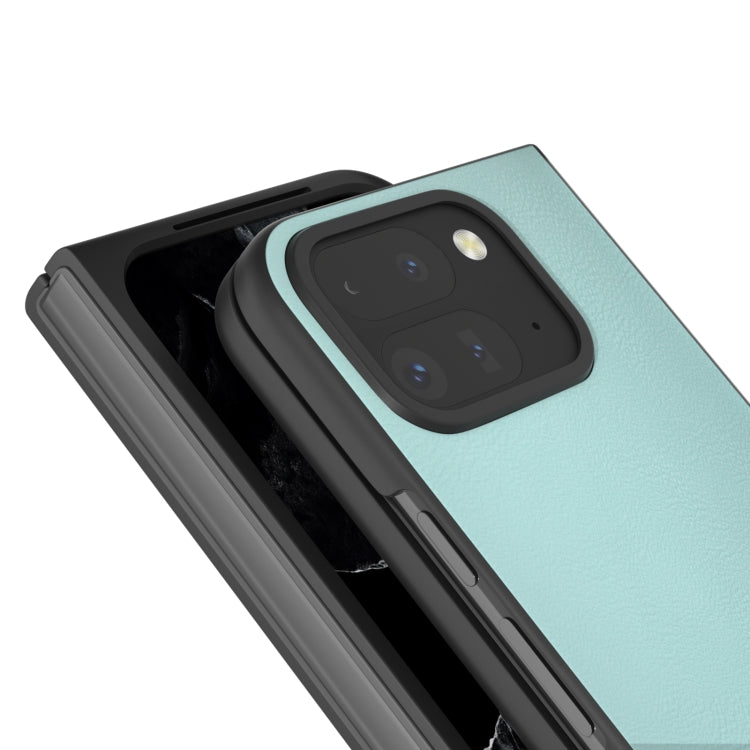 For Google Pixel 9 Pro Fold PU Leather Black Frame Full Coverage Phone Case(Light Blue) - Google Cases by PMC TechLife | Online Shopping South Africa | PMC TechLife | Buy Now Pay Later Mobicred