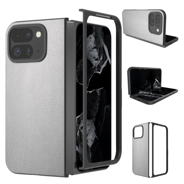 For Google Pixel 9 Pro Fold PU Leather Black Frame Full Coverage Phone Case(Silver) - free shipping - PMC TechLife - Order now!
