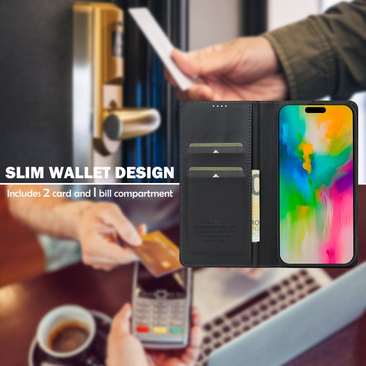 For iPhone 16 Pro Max LC.IMEEKE L1 Series Frosted Fine Texture PU Phone Case(Black) - iPhone 16 Pro Max Cases by LC.IMEEKE | Online Shopping South Africa | PMC TechLife | Buy Now Pay Later Mobicred