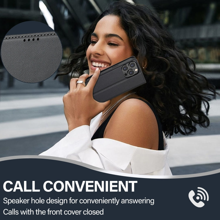 For iPhone 16 Pro Max LC.IMEEKE L1 Series Frosted Fine Texture PU Phone Case(Black) - iPhone 16 Pro Max Cases by LC.IMEEKE | Online Shopping South Africa | PMC TechLife | Buy Now Pay Later Mobicred