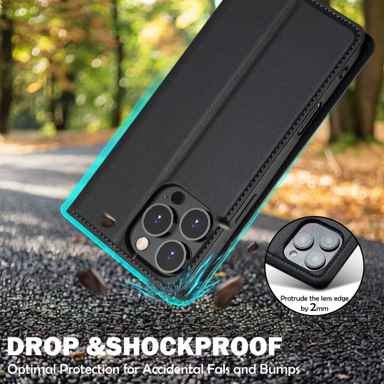 For iPhone 16 Pro LC.IMEEKE L1 Series Frosted Fine Texture PU Phone Case(Black) - iPhone 16 Pro Cases by LC.IMEEKE | Online Shopping South Africa | PMC TechLife | Buy Now Pay Later Mobicred