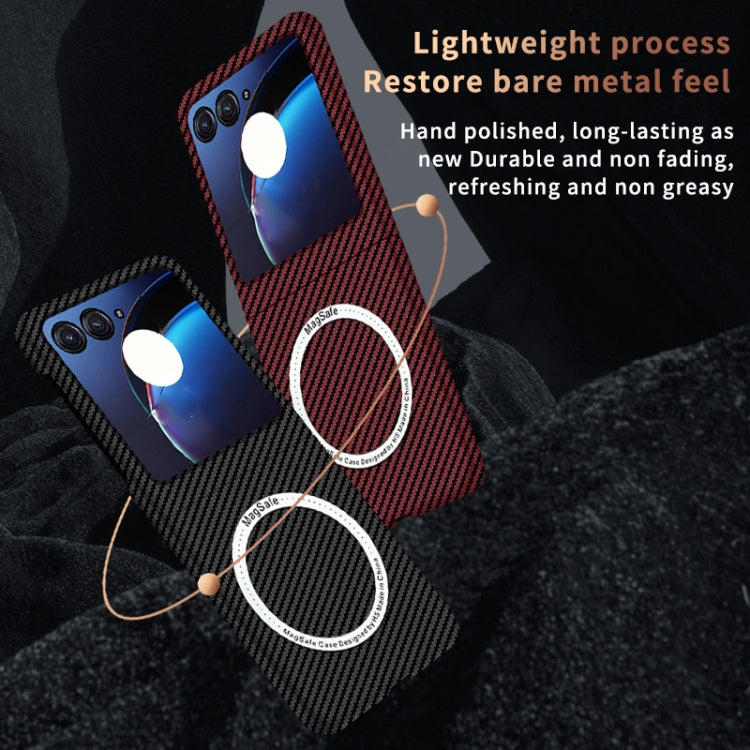 For Motorola Razr 50 Carbon Fiber Texture MagSafe Magnetic Phone Case(Black) - Motorola Cases by PMC TechLife | Online Shopping South Africa | PMC TechLife | Buy Now Pay Later Mobicred
