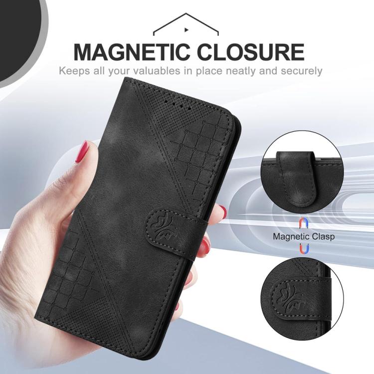 For iPhone 17 Pro Max YX0080 Grid Butterfly Embossed Pattern Flip Leather Phone Case with Lanyard(Black) - free shipping - PMc TechLife - Order now!