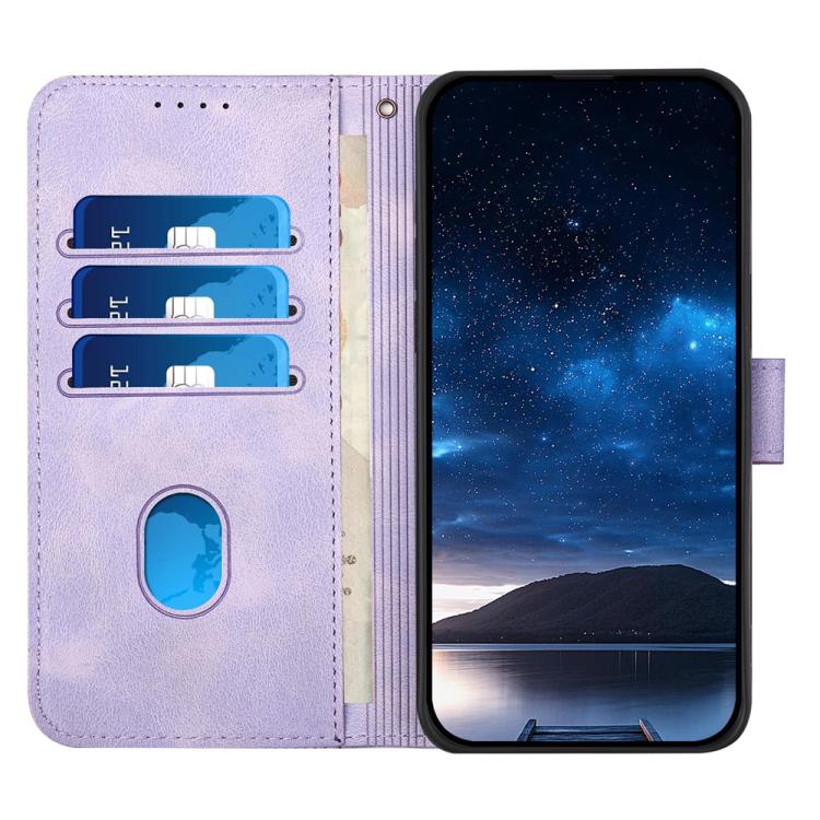 For iPhone 17 Pro Max YX0080 Grid Butterfly Embossed Pattern Flip Leather Phone Case with Lanyard(Light Purple) - free shipping - PMc TechLife - Order now!