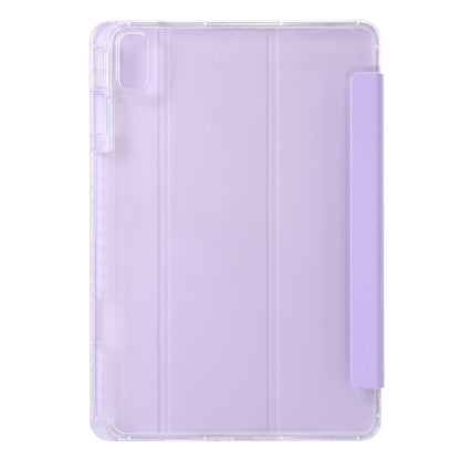 For Huawei Matepad SE 11 2024 Clear Acrylic 3-Fold Leather Tablet Case(Purple) - Huawei by PMC Jewellery | Online Shopping South Africa | PMC Jewellery | Buy Now Pay Later Mobicred