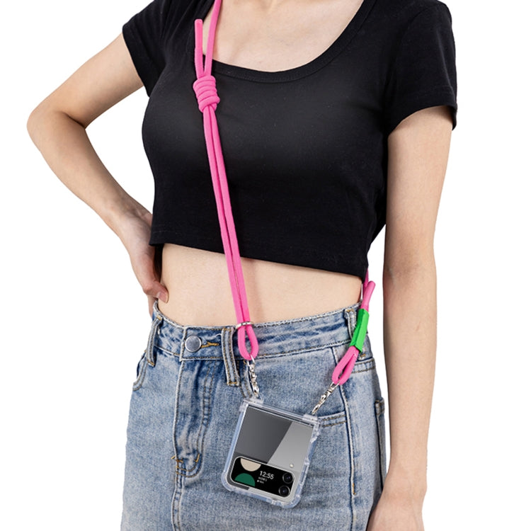 For Samsung Galaxy Z Flip3 GKK Airbag Hinge Full Coverage Phone Case with Crossbody Rope(Pink) - Galaxy Phone Cases by GKK | Online Shopping South Africa | PMC Jewellery | Buy Now Pay Later Mobicred