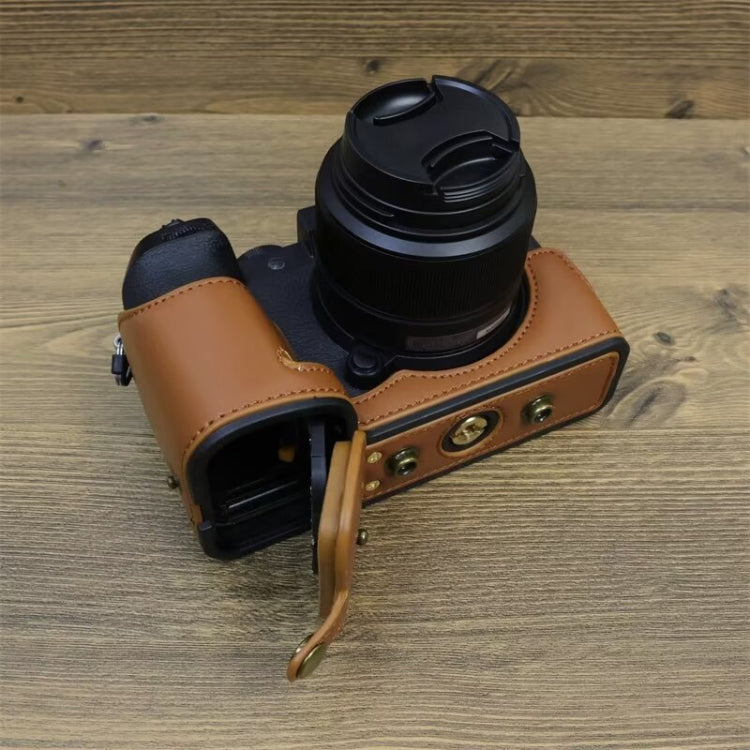 For FUJIFILM X-S20 Full Body Leather Camera Case Bag with Strap(Brown) - Leather Bag by PMC TechLife | Online Shopping South Africa | PMC TechLife | Buy Now Pay Later Mobicred