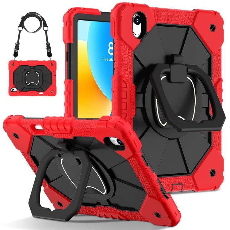 For Huawei Matepad 11.5 2023 Contrast Color Robot Silicone Hybrid PC Tablet Case(Red Black) - Huawei by PMC Jewellery | Online Shopping South Africa | PMC Jewellery | Buy Now Pay Later Mobicred