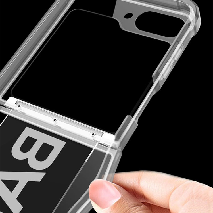 For Samsung Galaxy Z Flip6 GKK Clear Airbag Wristband Holder Phone Case(Transparent Black) - Galaxy Z Flip6 5G Cases by GKK | Online Shopping South Africa | PMC Jewellery | Buy Now Pay Later Mobicred