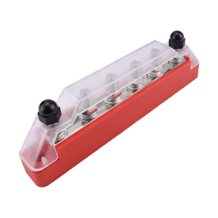 Pair 6 Way 48V 150A M6 Power Distribution Block Terminal Studs(Black + Red) - Booster Cable & Clip by PMC Jewellery | Online Shopping South Africa | PMC Jewellery | Buy Now Pay Later Mobicred