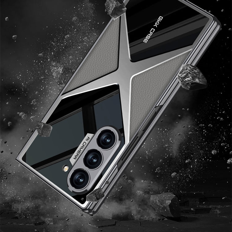 For Samsung Galaxy Z Fold6 GKK Integrated Leather Electroplating Supersonic Speed Shockproof Phone Case(Black) - free shipping - PMC Jewellery - Order now!