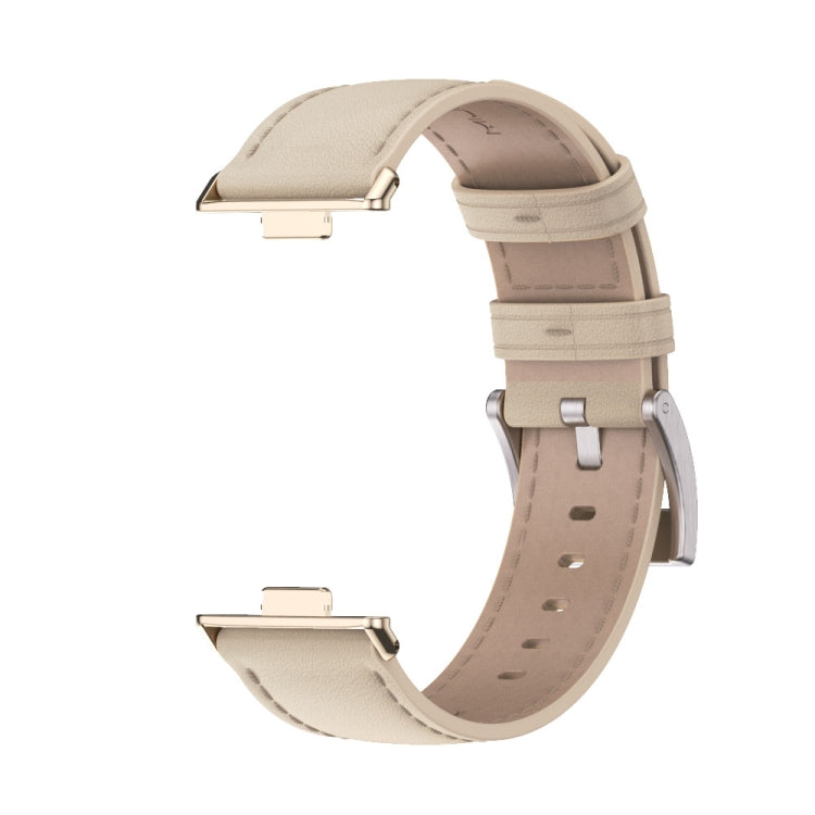 For Huawei Watch Fit3 MIJOBS Genuine Leather Watch Band(Beige Light Gold) - free shipping - PMc TechLife - Order now!