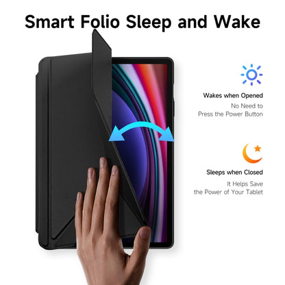 For Samsung Galaxy Tab S10+ DUX DUCIS Magi Series Smart Leather Tablet Case(Black) - Other Galaxy Tab PC by DUX DUCIS | Online Shopping South Africa | PMC Jewellery | Buy Now Pay Later Mobicred