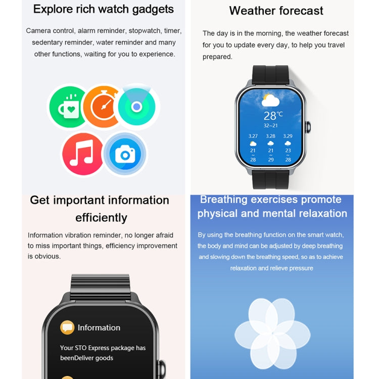 D8 Pro 2.01 inch 2 in 1 Bluetooth Earphone Steel Strap Smart Watch, Support NFC with Cover(Black) - Smart Watches by PMC TechLife | Online Shopping South Africa | PMC TechLife | Buy Now Pay Later Mobicred