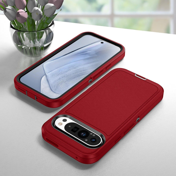 For Google Pixel 9 Life Waterproof Rugged PC + Silicone Phone Case(Red + Black) - Google Cases by PMC TechLife | Online Shopping South Africa | PMC TechLife | Buy Now Pay Later Mobicred