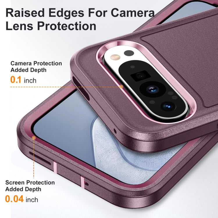 For Google Pixel 9 Pro Rugged PC + Silicone Phone Case with Holder(Purple+Pink) - Google Cases by PMC TechLife | Online Shopping South Africa | PMC TechLife | Buy Now Pay Later Mobicred