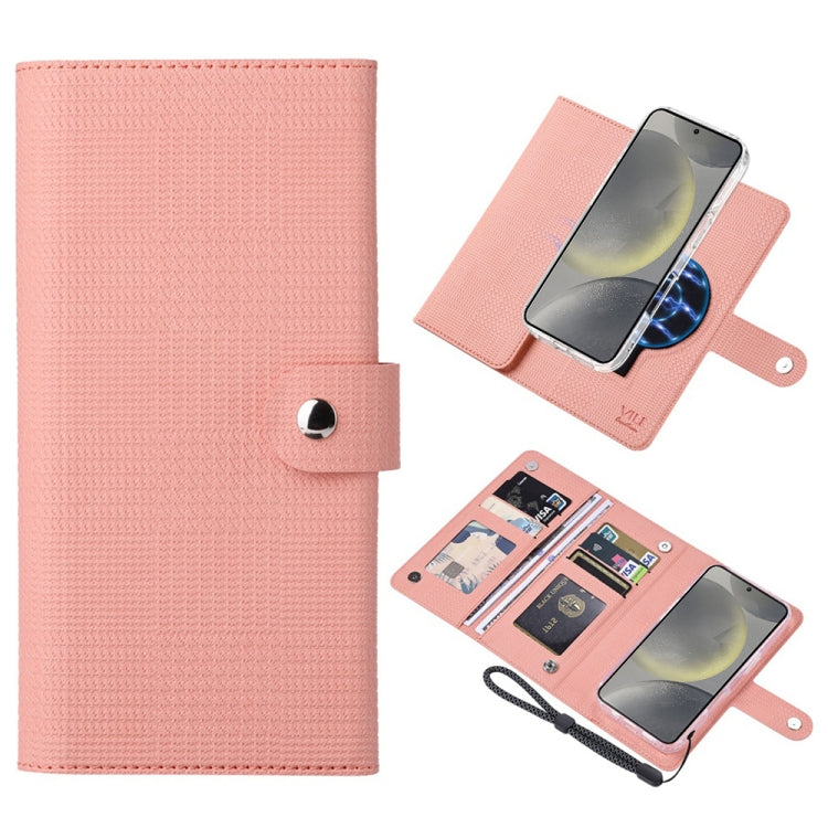 For Samsung Galaxy S24+ 5G ViLi GHA-C Series RFID MagSafe Magnetic Flip Leather Phone Case(Pink) - Galaxy S24+ 5G Cases by ViLi | Online Shopping South Africa | PMC Jewellery | Buy Now Pay Later Mobicred