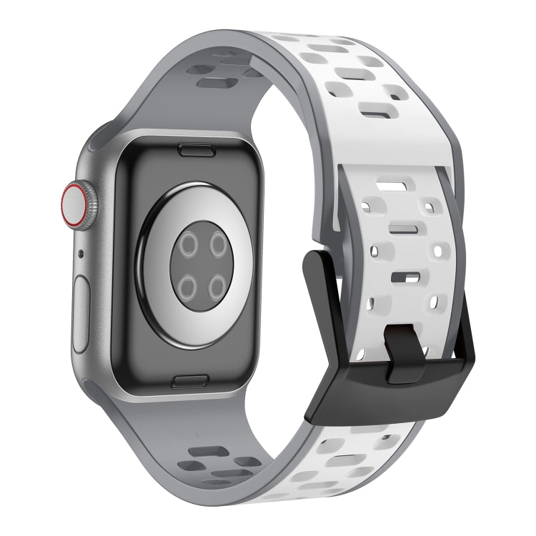 For Apple Watch SE 44mm Meteorite Two-color Silicone Watch Band(Grey White) - free shipping - PMc TechLife - Order now!