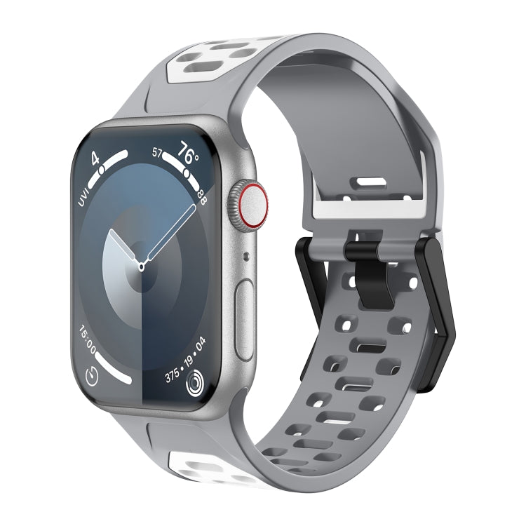 For Apple Watch Series 6 44mm Meteorite Two-color Silicone Watch Band(Grey White) - free shipping - PMc TechLife - Order now!