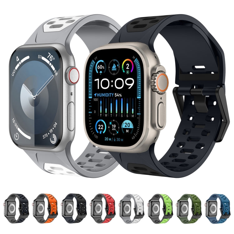 For Apple Watch SE 44mm Meteorite Two-color Silicone Watch Band(Black Red) - free shipping - PMc TechLife - Order now!