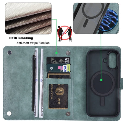 For iPhone 16 ViLi GVS Series MagSafe Magnetic RFID Leather Phone Case(Green) - iPhone 16 Cases by ViLi | Online Shopping South Africa | PMC Jewellery | Buy Now Pay Later Mobicred