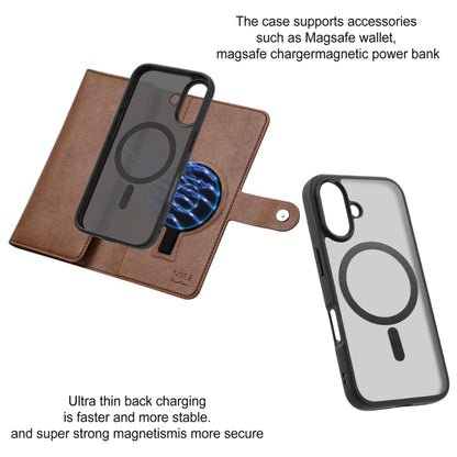 For iPhone 16 ViLi GVS Series MagSafe Magnetic RFID Leather Phone Case(Brown) - iPhone 16 Cases by ViLi | Online Shopping South Africa | PMC Jewellery | Buy Now Pay Later Mobicred