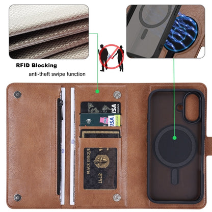 For iPhone 16 ViLi GVS Series MagSafe Magnetic RFID Leather Phone Case(Brown) - iPhone 16 Cases by ViLi | Online Shopping South Africa | PMC Jewellery | Buy Now Pay Later Mobicred