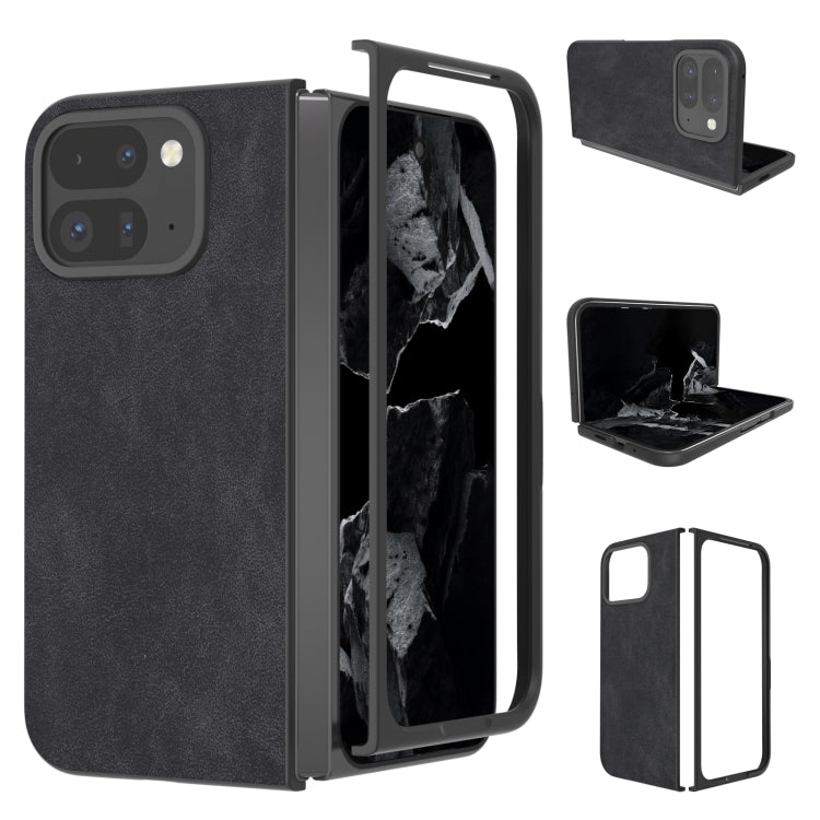 For Google Pixel 9 Pro Fold Black Frame PU Leather Full Coverage Phone Case(Black) - Google Cases by PMC Jewellery | Online Shopping South Africa | PMC Jewellery | Buy Now Pay Later Mobicred