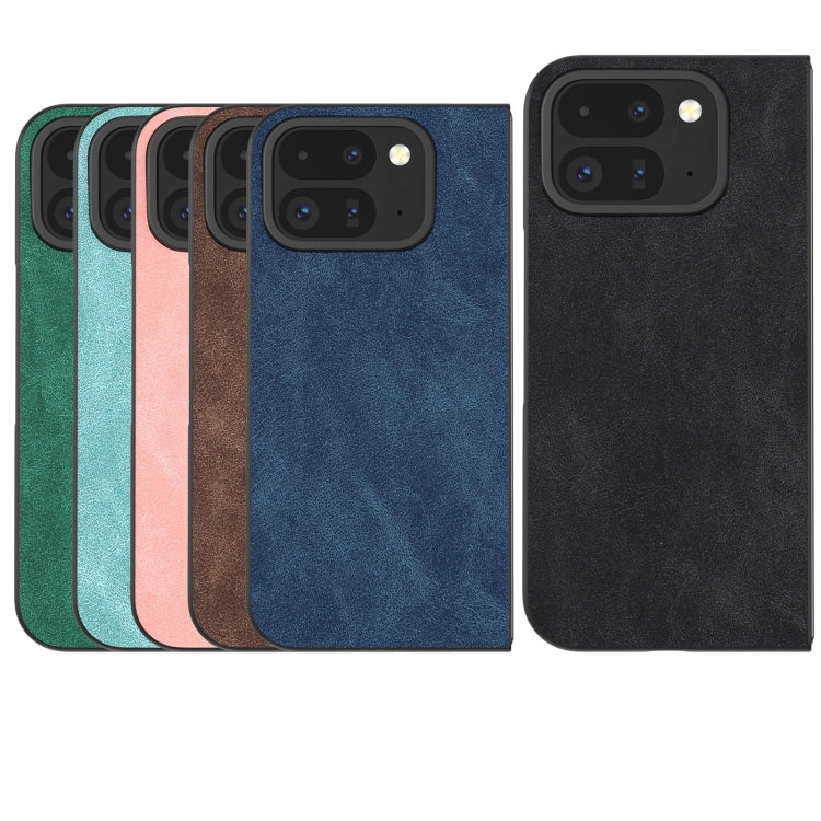 For Google Pixel 9 Pro Fold Black Frame PU Leather Full Coverage Phone Case(Black) - Google Cases by PMC TechLife | Online Shopping South Africa | PMC TechLife | Buy Now Pay Later Mobicred