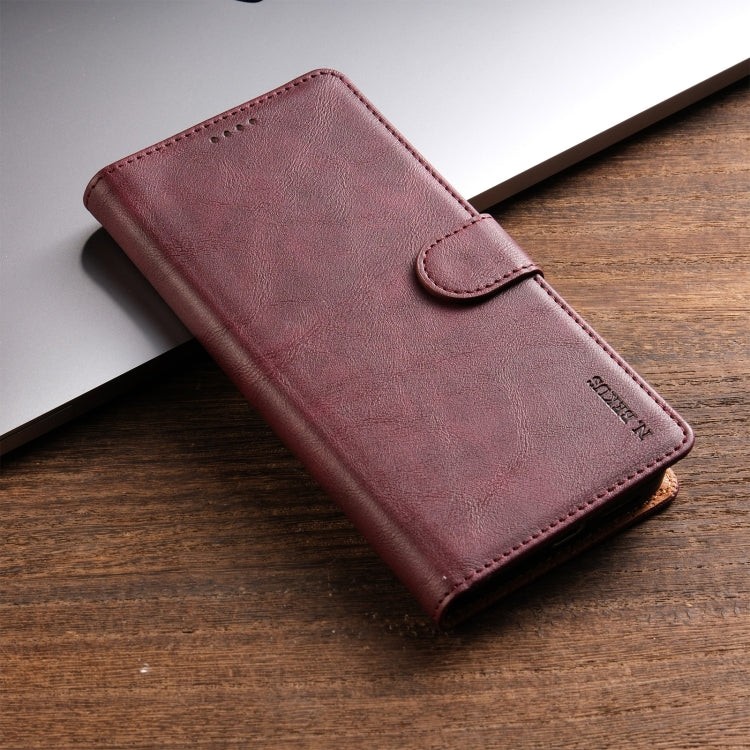 For iPhone 16 Pro Max N.BEKUS CSJ-P1 Solid Color Leather Phone Case(Wine Red) - iPhone 16 Pro Max Cases by N.BEKUS | Online Shopping South Africa | PMC TechLife | Buy Now Pay Later Mobicred