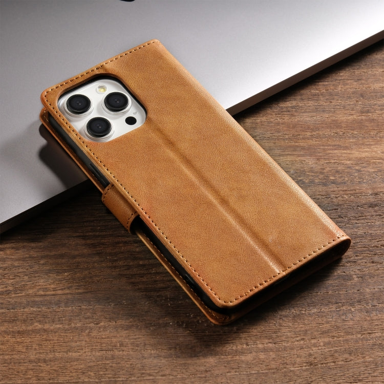 For iPhone 16 Pro Max N.BEKUS CSJ-P1 Solid Color Leather Phone Case(Brown) - iPhone 16 Pro Max Cases by N.BEKUS | Online Shopping South Africa | PMC Jewellery | Buy Now Pay Later Mobicred