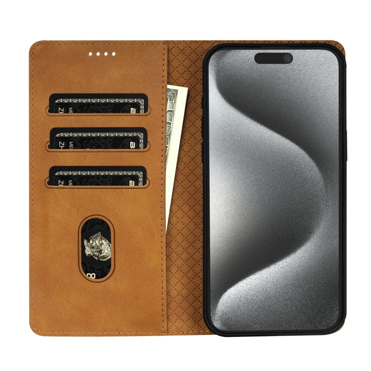 For iPhone 16 Pro Max N.BEKUS CSJ-P1 Solid Color Leather Phone Case(Brown) - iPhone 16 Pro Max Cases by N.BEKUS | Online Shopping South Africa | PMC Jewellery | Buy Now Pay Later Mobicred