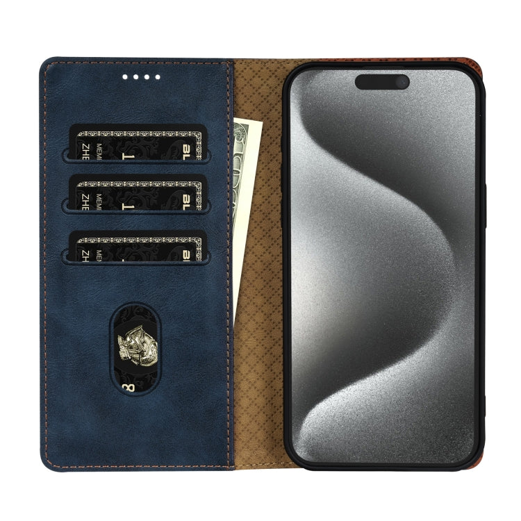 For iPhone 16 Pro Max N.BEKUS CSJ-P1 Solid Color Leather Phone Case(Blue) - iPhone 16 Pro Max Cases by N.BEKUS | Online Shopping South Africa | PMC Jewellery | Buy Now Pay Later Mobicred