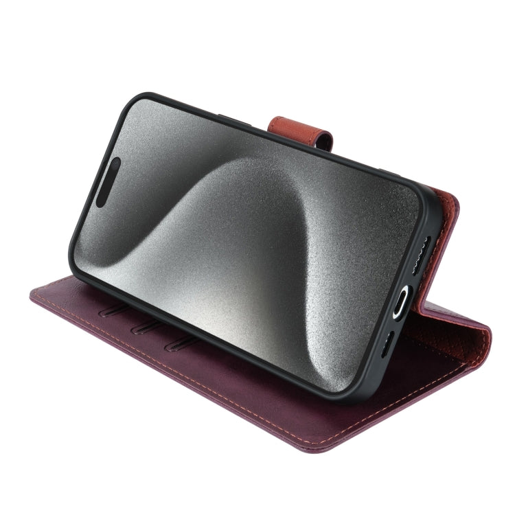 For iPhone 16 Pro N.BEKUS CSJ-P1 Solid Color Leather Phone Case(Wine Red) - iPhone 16 Pro Cases by N.BEKUS | Online Shopping South Africa | PMC Jewellery | Buy Now Pay Later Mobicred