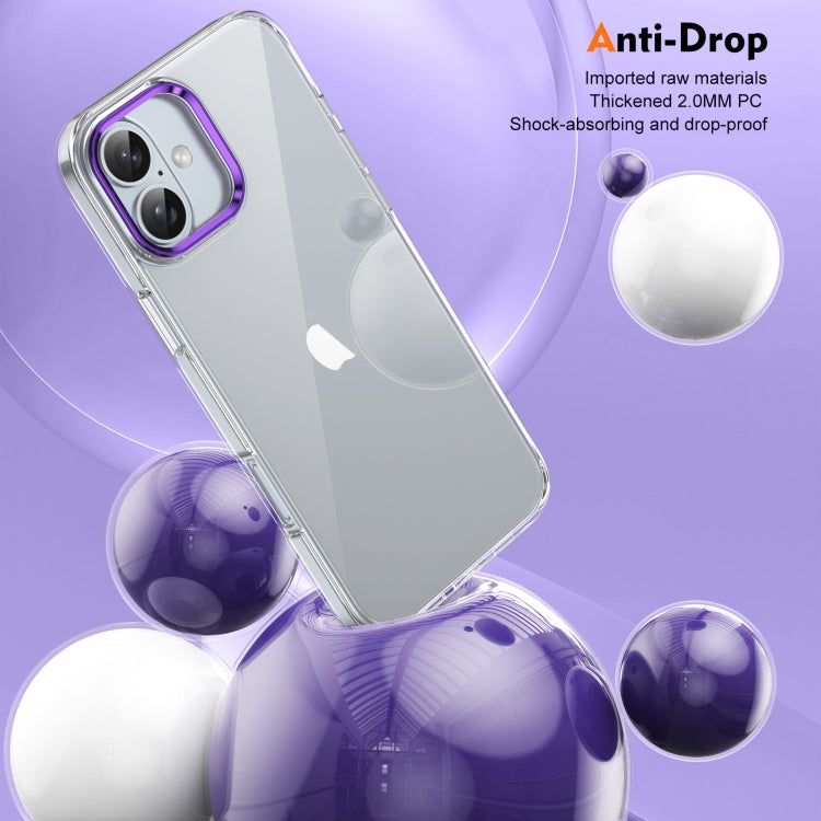 For iPhone 16 Ice Feel HD Transparent PC Full Coverage Phone Case(Purple) - iPhone 16 Cases by PMC Jewellery | Online Shopping South Africa | PMC Jewellery | Buy Now Pay Later Mobicred