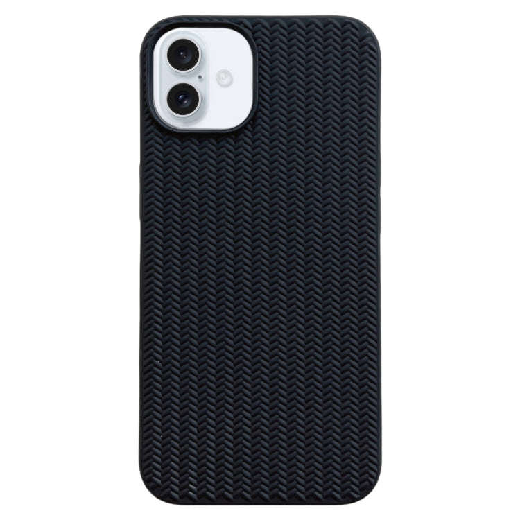 For iPhone 16 Plus Weave Texture TPU Phone Case(Black) - iPhone 16 Plus Cases by PMC TechLife | Online Shopping South Africa | PMC TechLife | Buy Now Pay Later Mobicred