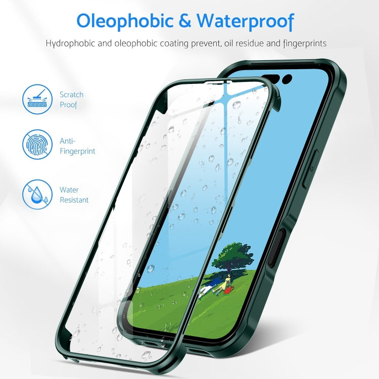 For iPhone 16 Double-sided Plastic Glass Phone Protective Case(Black) - iPhone 16 Cases by PMC TechLife | Online Shopping South Africa | PMC TechLife | Buy Now Pay Later Mobicred