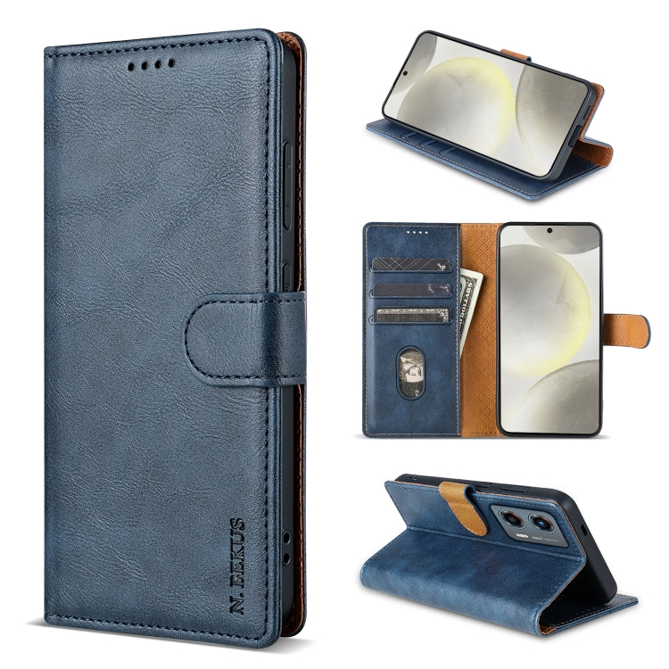 For Motorola Moto G Play 2024 N.BEKUS CSJ-P1 Solid Color Leather Phone Case(Blue) - Motorola Cases by N.BEKUS | Online Shopping South Africa | PMC Jewellery | Buy Now Pay Later Mobicred