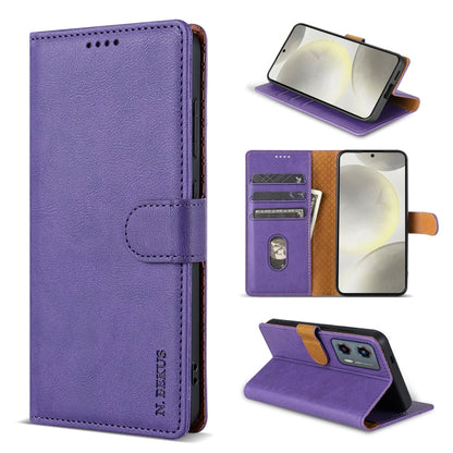 For Motorola Moto G Stylus 2024 N.BEKUS CSJ-P1 Solid Color Leather Phone Case(Purple) - Motorola Cases by N.BEKUS | Online Shopping South Africa | PMC Jewellery | Buy Now Pay Later Mobicred