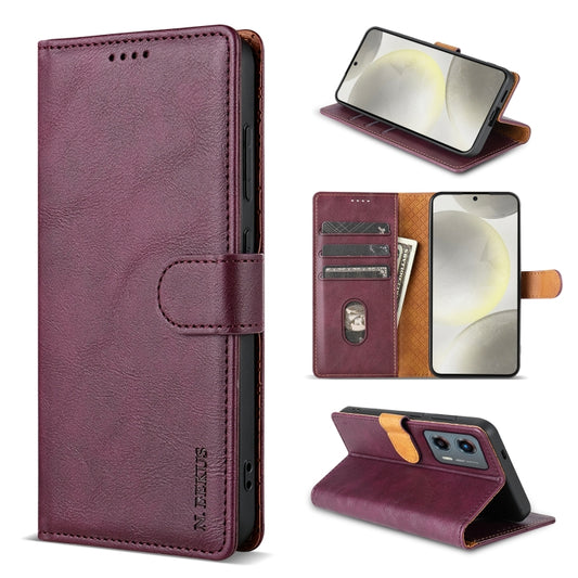 For Motorola Moto G 5G 2024 N.BEKUS CSJ-P1 Solid Color Leather Phone Case(Wine Red) - Motorola Cases by N.BEKUS | Online Shopping South Africa | PMC Jewellery | Buy Now Pay Later Mobicred