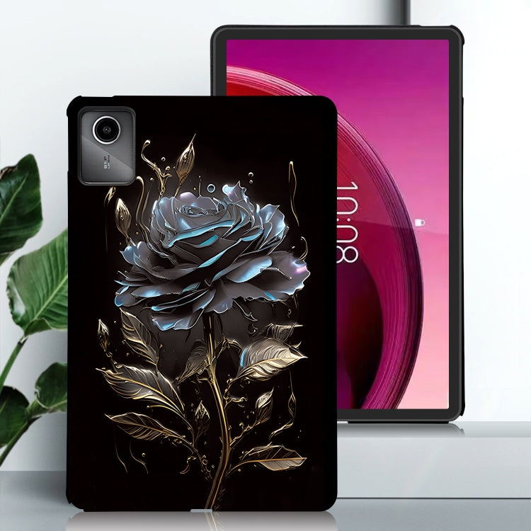 For Lenovo Tab M11 / Xiaoxin Pad 2024 Color Painting Pattern Smart Tablet TPU Case(Black Rose) - Lenovo by PMC Jewellery | Online Shopping South Africa | PMC Jewellery | Buy Now Pay Later Mobicred