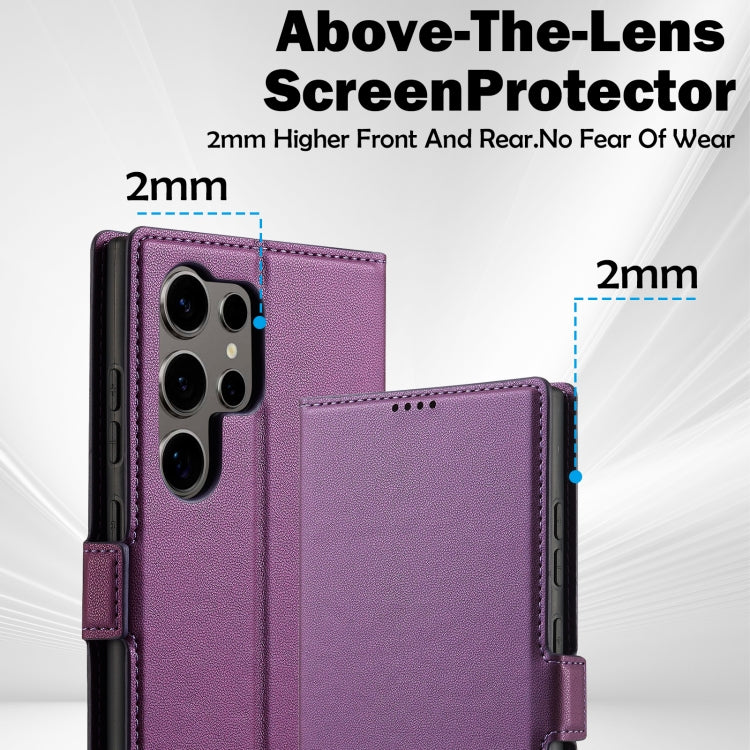 For Samsung Galaxy S24 Ultra 5G LC.IMEEKE L1 Series Frosted Fine Texture PU Phone Case(Purple) - Galaxy S24 Ultra 5G Cases by LC.IMEEKE | Online Shopping South Africa | PMC Jewellery | Buy Now Pay Later Mobicred