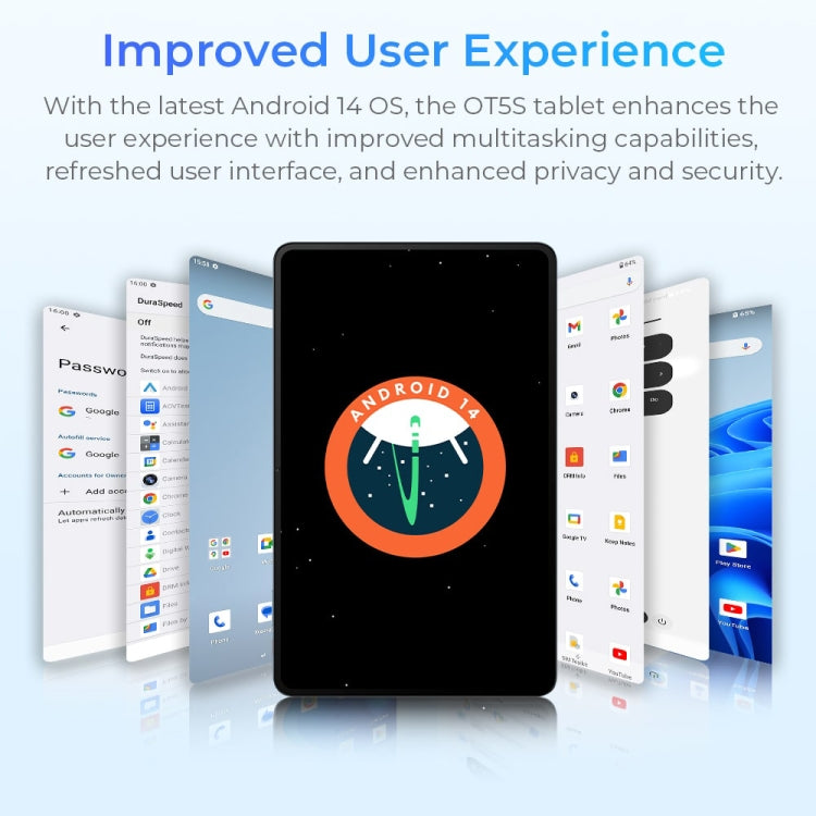 OUKITEL OT5S Tablet PC 12 inch 2.4K Screen, 6GB+256GB, Android 14 Unisoc Tiger T606 Octa Core, Support Dual SIM 4G Network, EU Plug(Blue) - Other by OUKITEL | Online Shopping South Africa | PMC Jewellery | Buy Now Pay Later Mobicred
