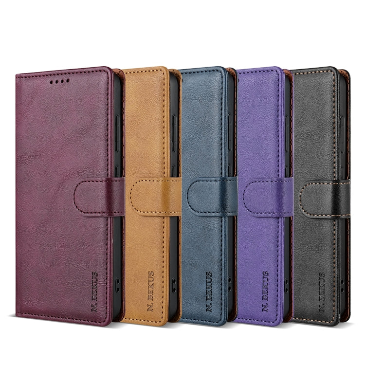 For Samsung Galaxy S24+ 5G N.BEKUS CSJ-P1 Solid Color Leather Phone Case(Purple) - Galaxy S24+ 5G Cases by N.BEKUS | Online Shopping South Africa | PMC Jewellery | Buy Now Pay Later Mobicred