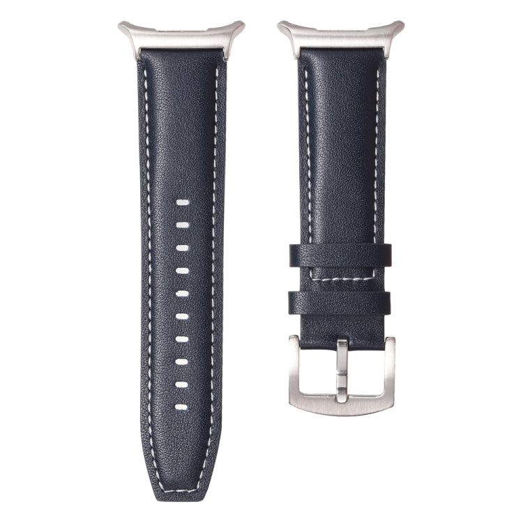 For Samsung Galaxy Watch Ultra 47mm Plain Genuine Leather Watch Band(Midnight Blue) - Watch Bands by PMC TechLife | Online Shopping South Africa | PMC TechLife | Buy Now Pay Later Mobicred