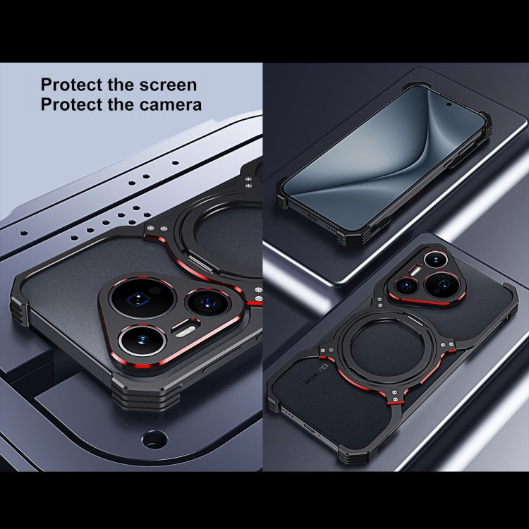 For Huawei Mate 70 Mechanical Arm Borderless MagSafe Holder Metal Phone Case(Silver) - Huawei Cases by PMC TechLife | Online Shopping South Africa | PMC TechLife | Buy Now Pay Later Mobicred