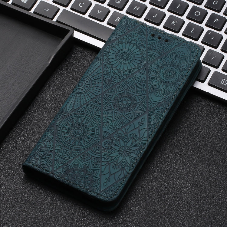 For Google Pixel 9 / 9 Pro Ethnic Embossed Adsorption Leather Phone Case(Blue) - Google Cases by PMC TechLife | Online Shopping South Africa | PMC TechLife | Buy Now Pay Later Mobicred